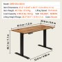 VEVOR Výškovo nastaviteľný stôl, 47,2 x 23,6 palcov, 3-klávesové režimy, elektrický stojaci stôl, celý kus stolovej dosky, pevný dvojitý kovový rám, max. Ložiskový 180 LBS počítačový sedací stôl pre domácnosť a kanceláriu