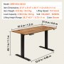 VEVOR Výškovo nastaviteľný stôl, 47,2 x 31,5 palcov, 3-klávesové režimy, elektrický stojaci stôl, celý kus stolovej dosky, pevný dvojitý kovový rám, max. Ložiskový 180 LBS počítačový sedací stôl pre domácnosť a kanceláriu