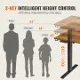 VEVOR Height Adjustable Desk, 55.1 x 23.6 in（1.4m*0.6m）, 3-Key Modes Electric Standing Desk,Whole Piece Desk Board, Sturdy Dual Metal Frame, Max. Bearing 180 LBS Computer Sit Stand up Desk, for Home and Office