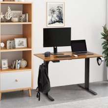 VEVOR Height Adjustable Desk, 55.1 x 23.6 in（1.4m*0.6m）, 3-Key Modes Electric Standing Desk,Whole Piece Desk Board, Sturdy Dual Metal Frame, Max. Bearing 180 LBS Computer Sit Stand up Desk, for Home and Office