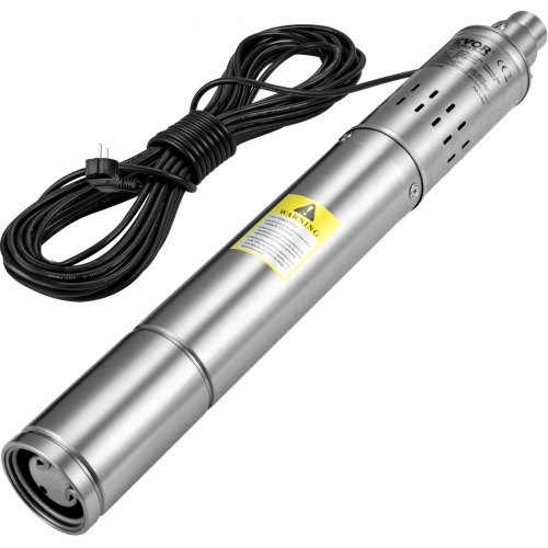 VEVOR Deep Well Submersible Pump, 550W 230V/50Hz, 35L/min 108 m Head Sand Resistant <5%, 20 m Electric Cord, 7.6 cm Stainless Steel Water Pumps for Industrial, Irrigation & Home Use, IP68 Waterproof