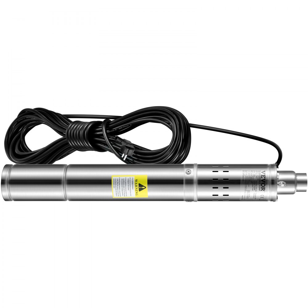 VEVOR Deep Well Submersible Pump, 550W 230V/50Hz, 35L/min 108 m Head Sand Resistant <5%, 20 m Electric Cord, 7.6 cm Stainless Steel Water Pumps for Industrial, Irrigation & Home Use, IP68 Waterproof