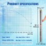 VEVOR dypbrønn nedsenkbar pumpe i rustfritt stål vannpumpe 1100W 7,1 m³/t 105 m