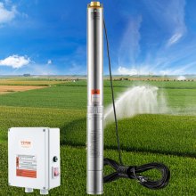 VEVOR Deep Well Submersible Pump Stainless Steel Water Pump 2200W 9.8 m³/h 144 m