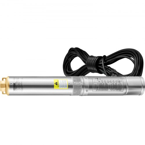 VEVOR Deep Well Submersible Pump, 750W 230V/50Hz, 100L/min 66 m Head Sand Resistant <5%, 20 m Electric Cord, 7.6 cm Stainless Steel Water Pumps for Industrial, Irrigation & Home Use, IP68 Waterproof
