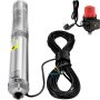 VEVOR Deep Well Submersible Pump, 550W 230V/50Hz, 50L/min 89 m Head, 20 m Cord & Automatic Pressure Switch, 8.2 cm Stainless Steel Water Pumps for Industrial, Irrigation & Home Use, IP68 Waterproof