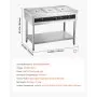 VEVOR 3-Pan Commercial Food Warmer, Electric Steam Table with Independent Temperature Control, 450W x 3 Stainless Steel Buffet Catering Food Warmer with Undershelf, for Restaurant Party