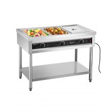 3-Pan Commercial Food Warmer Steam Table with Independent Temperature Control