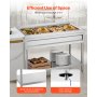 4-Pan Commercial Food Warmer Steam Table with Independent Temperature Control