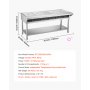 VEVOR 5-Pan Commercial Food Warmer, Electric Steam Table with Independent Temperature Control, 750W x 5 Stainless Steel Buffet Catering Food Warmer with Undershelf and Workspace, for Restaurant