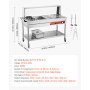 VEVOR Commercial Food Warmer, 7 Pans + 2 Pots Electric Steam Table, 1800W Professional Buffet Catering Food Warmer with Shield Undershelf Wheels, Stainless Steel Server for Party Restaurant Hotel