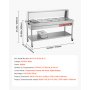 VEVOR Commercial Electric Food Warmer, 7 Pans + 2 Pots Steam Table, 1800W Professional Buffet Catering Food Warmer with Shield Undershelf Wheels, Stainless Steel Server for Party Restaurant