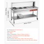 VEVOR Commercial Food Warmer, 8 Pans + 2 Pots Electric Steam Table, 1800W Professional Buffet Catering Food Warmer with Shield Undershelf Wheels, Stainless Steel Server for Party Restaurant