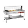 8 Pans + 2 Pots Commercial Food Warmer Steam Table with Undershelf Shield