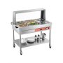 9 x 1/3 Pans Commercial Food Warmer Steam Table with Undershelf and Shield