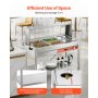 6 x 1/2 Pans Commercial Food Warmer Steam Table with Undershelf and Shield