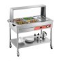 6 x 1/2 Pans Commercial Food Warmer Steam Table with Undershelf and Shield