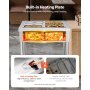 VEVOR 6-Pan Commercial Food Warmer, 6 x 1/3 Pans Electric Steam Table, 1500W Professional Buffet Catering Food Warmer with Undershelf, Stainless Steel Server for Restaurant Party Hotel