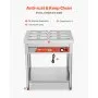 VEVOR 6-Pan Commercial Food Warmer, 6 x 1/3 Pans Electric Steam Table, 1500W Professional Buffet Catering Food Warmer with Undershelf, Stainless Steel Server for Restaurant Party Hotel