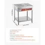 VEVOR 6-Pan Commercial Food Warmer, 6 x 1/3 Pans Electric Steam Table, 1500W Professional Buffet Catering Food Warmer with Undershelf, Stainless Steel Server for Restaurant Party Hotel