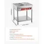VEVOR 4-Pan Commercial Food Warmer, 4 x 1/2 Pans Electric Steam Table, 1500W Professional Buffet Catering Food Warmer with Undershelf, Stainless Steel Server for Restaurant Party Hotel