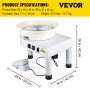 VEVOR Pottery Wheel, 11in Ceramic Wheel Forming Machine, 0-300rpm Speed ​​Manual Adjustable 0-7,8in Lift Leg, Foot Pedal Departable Basin, Sculpting Tool Tool Accessory Kit for Work Art Craft DIY 220V