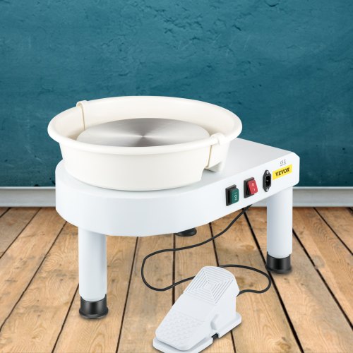 VEVOR Pottery Wheel, 11in Ceramic Wheel Forming Machine, 0-300RPM Speed Manual Adjustable 0-7.8in Lift Leg, Foot Pedal Detachable Basin, Sculpting