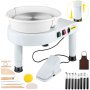 VEVOR Pottery Wheel, 14in Ceramic Wheel Forming Machine, 0-300RPM Speed 0-7.8in Lift Table Electric Clay Machine, Foot Pedal Detachable Basin Sculpting Tool Accessory Kit for Work Home Art Craft DIY