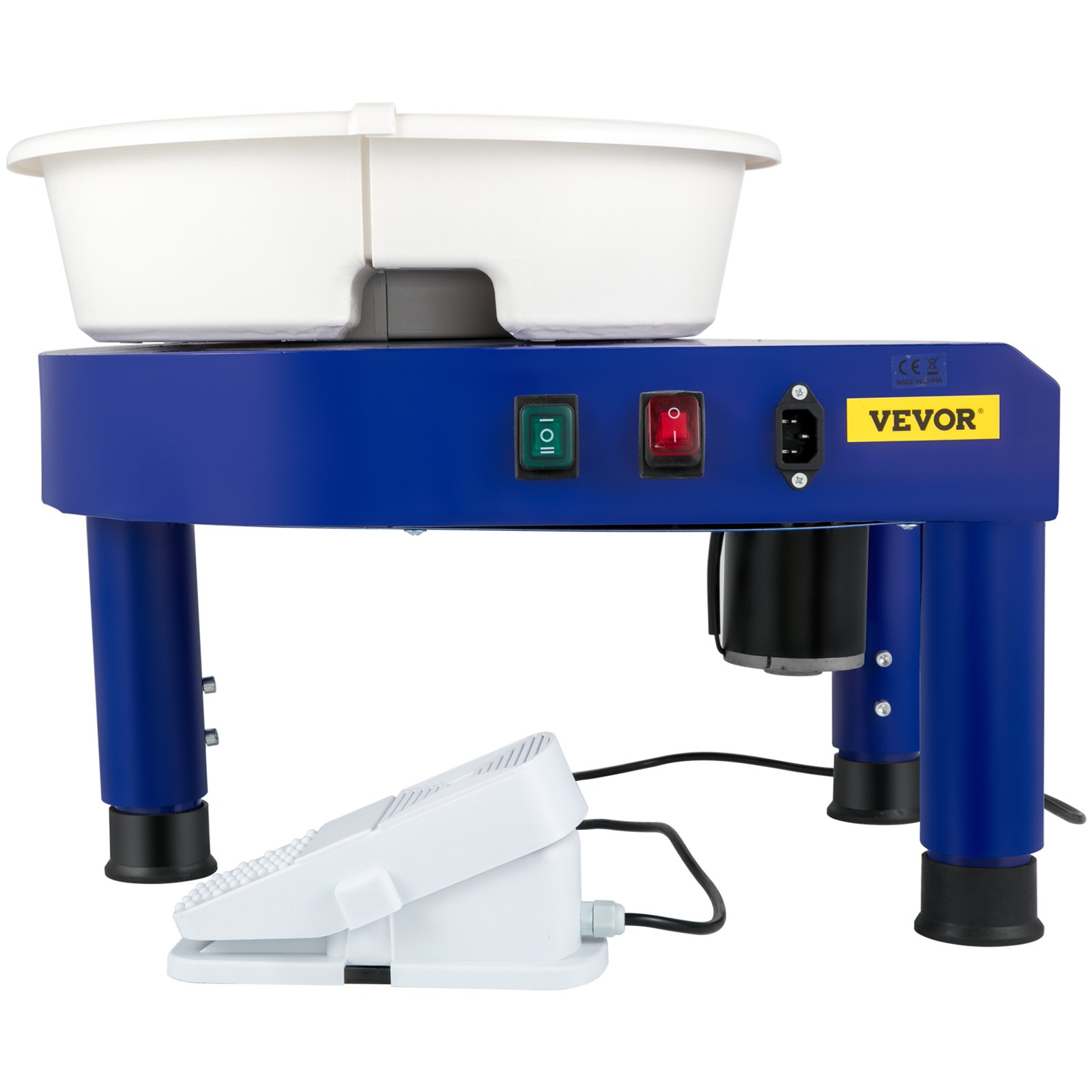 VEVOR Pottery Wheel, 14in Ceramic Wheel Forming Machine, 0-300RPM Speed 0-7.8in Lift Table Electric Clay Machine, Foot Pedal Detachable Basin Sculpting Tool Accessory Kit for Work Home Art Craft DIY