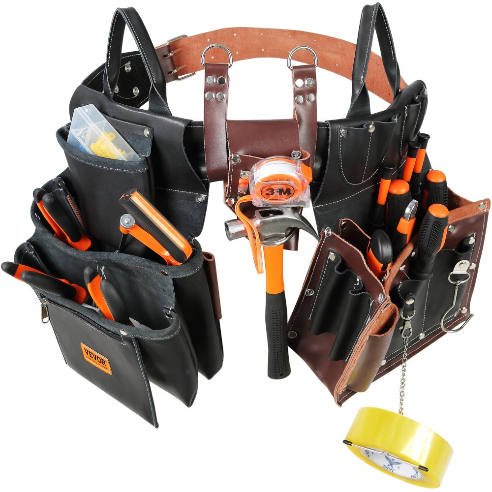 VEVOR Tool Belt, 31 Pockets, Adjusts from 32 Inches to 54 Inches