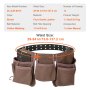 VEVOR Tool Belt Carpenter Construction Tool Pouch 13 Pockets 73.6-137.2 cm Waist