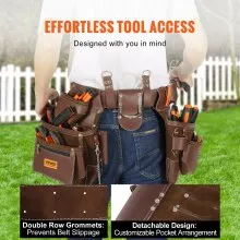 VEVOR Tool Belt Carpenter Construction Tool Pouch 22 Pockets 29"-54" Waist Size
