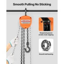 VEVOR Hand Chain Hoist 2200 lbs Capacity 10 ft Manual Chain Block with G80 Chain