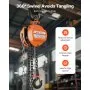 VEVOR Hand Chain Hoist, 1 Ton Capacity, Manual Chain Block with Upgrade G80 Galvanized Chain, 6 m Lifting Height, Heavy Duty Pulley Hoist for Garage Warehouse Automotive Machinery, Orange