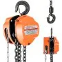 VEVOR Hand Chain Hoist, 1 Ton Capacity, Manual Chain Block with Upgrade G80 Galvanized Chain, 6 m Lifting Height, Heavy Duty Pulley Hoist for Garage Warehouse Automotive Machinery, Orange