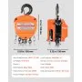 VEVOR Hand Chain Hoist, 2 Ton Capacity, Manual Chain Block with Upgrade G80 Galvanized Chain, 3 m Lifting Height, Heavy Duty Pulley Hoist for Garage Warehouse Automotive Machinery, Orange