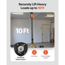 VEVOR Hand Chain Hoist 4400 lbs Capacity 10 ft Manual Chain Block with G80 Chain