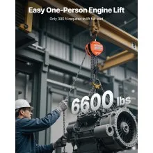 VEVOR Hand Chain Hoist 6600 lbs Capacity 20 ft Manual Chain Block with G80 Chain