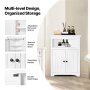 VEVOR 32" Corner Storage Cabinet with 2 Wooden Doors & Adjustable Shelves White