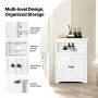 VEVOR 32" Corner Storage Cabinet, 3 Tiers Small Storage Cabinet with 2 Wooden Doors & Adjustable Shelves, Freestanding Corner Kitchen Cabinet for Living Room, Kitchen, Laundry Room, Bathroom, White