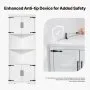 VEVOR 68" Tall Corner Storage Cabinet, 6 Tiers Farmhouse Storage Cabinet with 4 Wooden Doors & Adjustable Shelves, Freestanding Corner Kitchen Cabinet for Living Room, Kitchen, Laundry Room, White