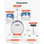 Kids Drum Set 3-Piece Junior Musical Drum Kit with 14 in Bass Drum (Blue)