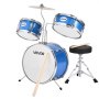 VEVOR Kids Drum Set, 3-Piece 355.6 mm Junior Drum Sets, Beginner Drums Set with Adjustable Throne and Two Pairs of Drumsticks, Musical Learning Drums Instruments Kit, for Children Ages 6-13 (Blue)