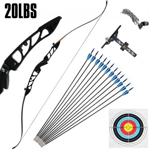 VEVOR Recurve Bow Set 20lbs Archery Bow Aluminum Alloy Takedown Recurve Bow Right Hand Bow And Arrow Takedown Bow Archery Set Bow And Arrow For Adults Youth Hunting Shooting Practice Competition