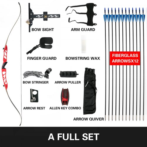 VEVOR Recurve Bow Set 38lbs Archery Bow Aluminum Alloy Takedown Recurve Bow Right Hand Bow And Arrow Takedown Bow Archery Set Bow And Arrow For Adults Youth Hunting Shooting Practice Competition