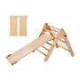 VEVOR Pikler Triangle Set, 4 in 1 Toddler Climbing Toys Indoor Playground, Montessori Climbing Set with Triangle and Ramp, Large Size Wooden Climbing Gym for Toddlers 1-3 Years, Wood Color