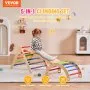 VEVOR Pikler Triangle Set, 5 in 1 Toddler Climbing Toys Indoor Playground, Montessori Climbing Set with Triangle, Ramp, and Arch, Large Size Wooden Climbing Gym for Toddlers 1-3 Years, Colorful