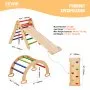 VEVOR Pikler Triangle Set 5in1 Montessori Climbing Toys for Toddlers M Colorful