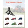 3 Point 2" Trailer Hitch Receiver Tractor Quick Hitch Adapter 3000lbs Capacity
