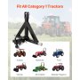 3 Point 2" Trailer Hitch Receiver Tractor Drawbar Quick Hitch Adapter for Kubota